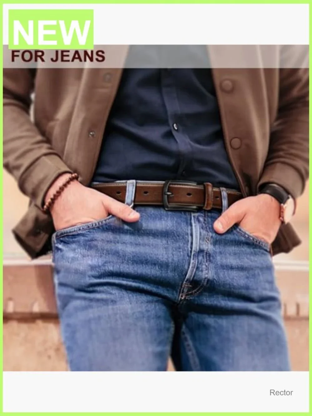 Men's Genuine Leather Dress Casual Belt 1 3/8
